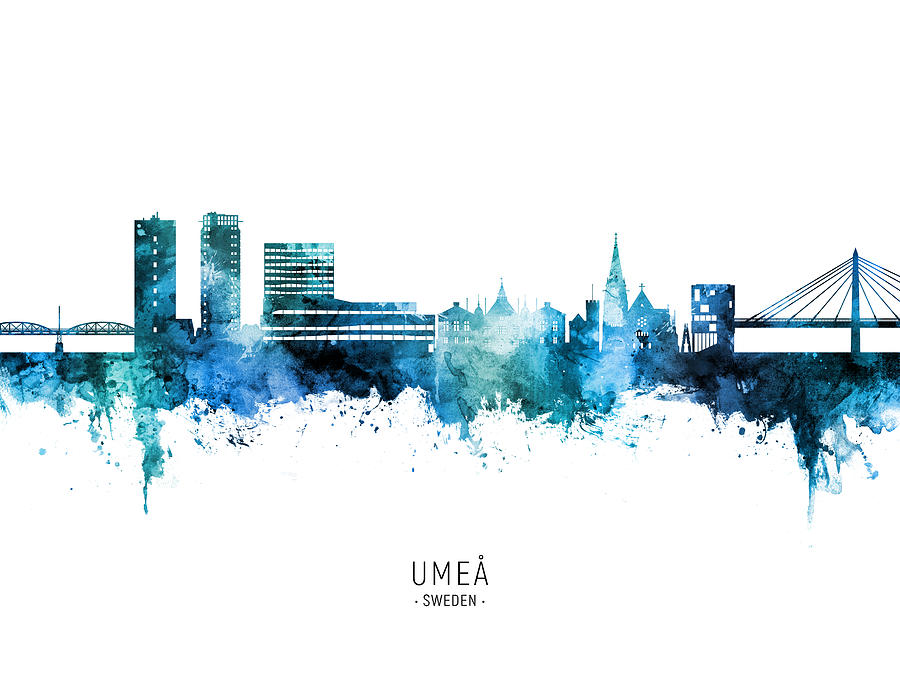 Umea Sweden Skyline #66 Digital Art by Michael Tompsett