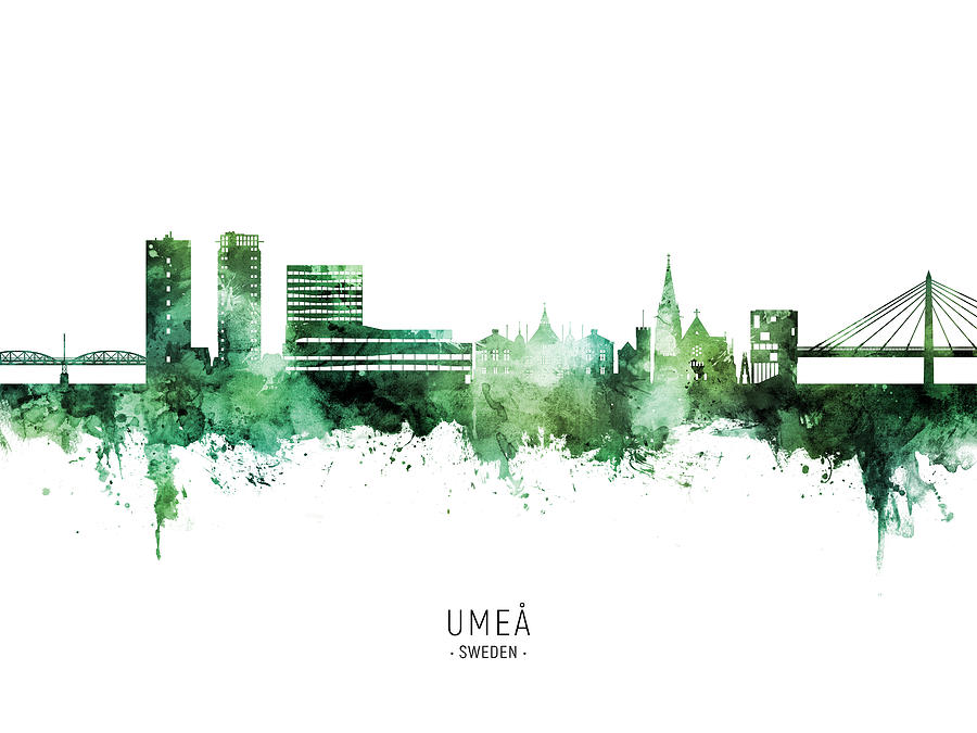 Umea Sweden Skyline #88 Digital Art by Michael Tompsett