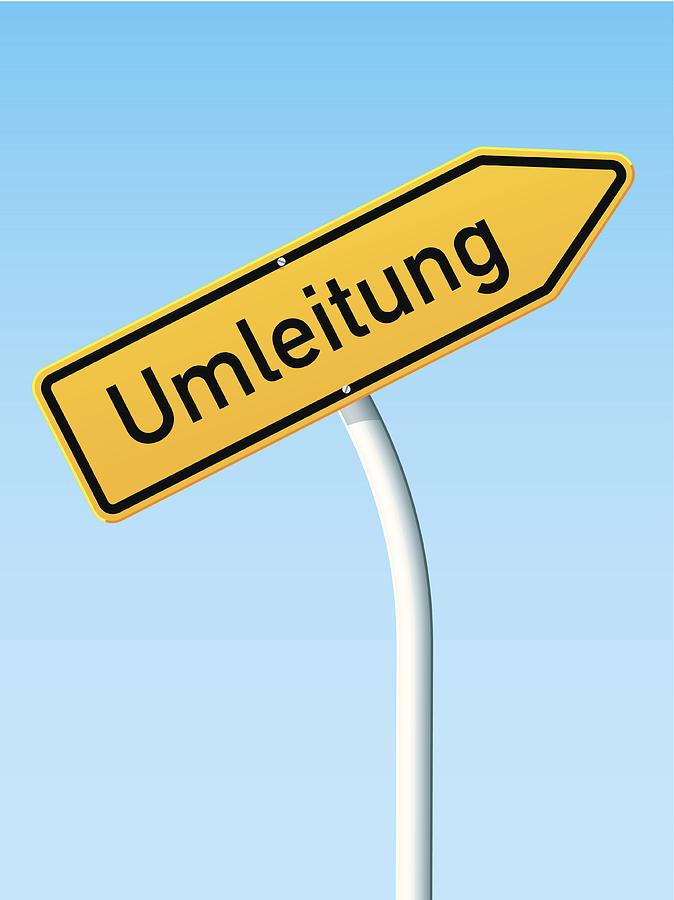 Umleitung Concept Arrow Up German Road Sign Drawing by FrankRamspott