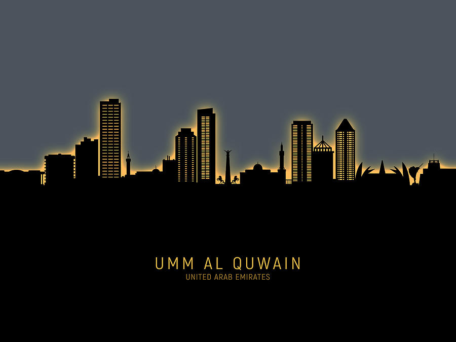 Umm Al Quwain Skyline #49 Digital Art by Michael Tompsett