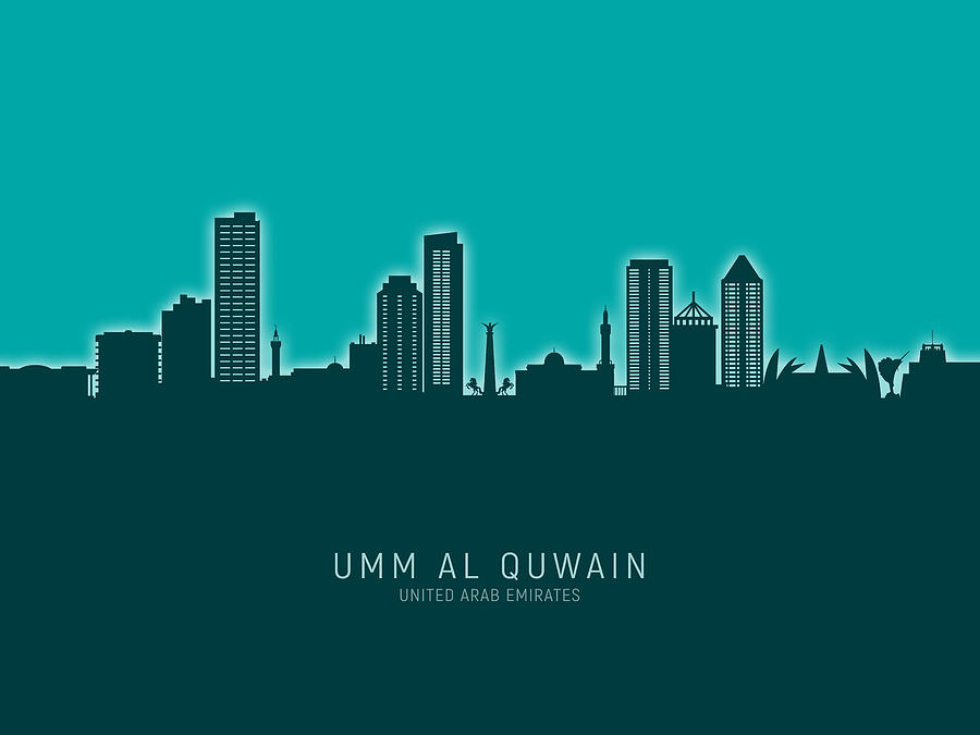 Umm Al Quwain Skyline #51 Digital Art by Michael Tompsett