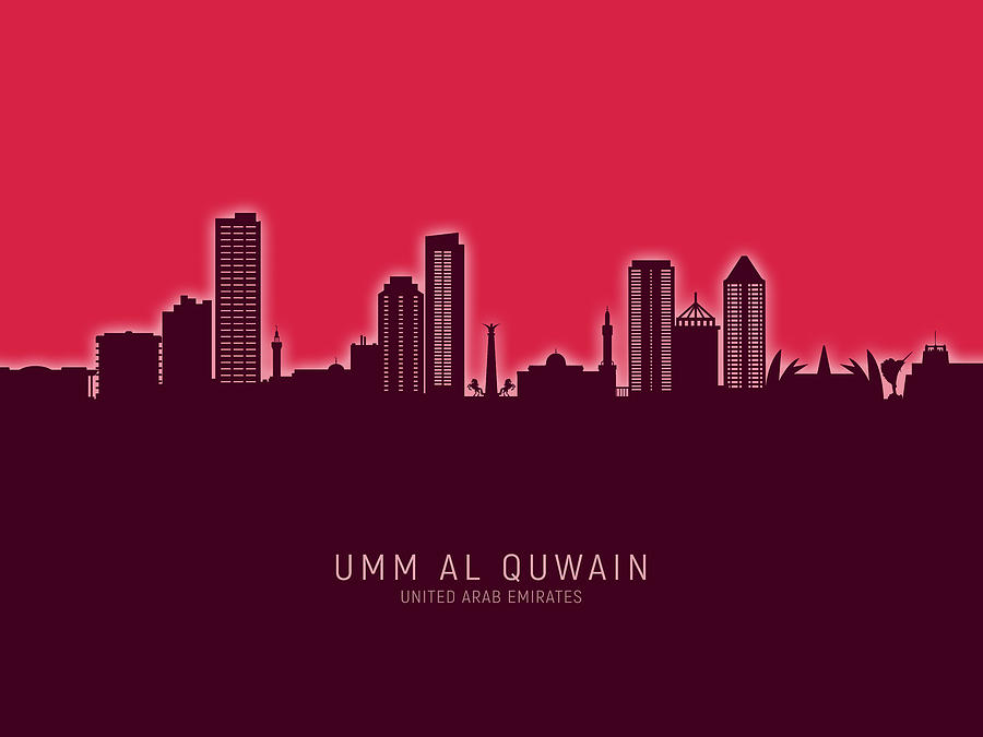 Umm Al Quwain Skyline #55 Digital Art by Michael Tompsett