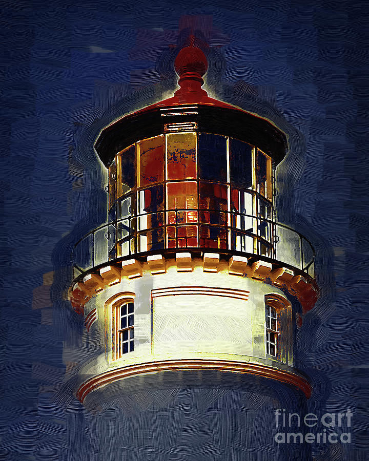 Umpqua Lighthouse in Gothic Digital Art by Kirt Tisdale