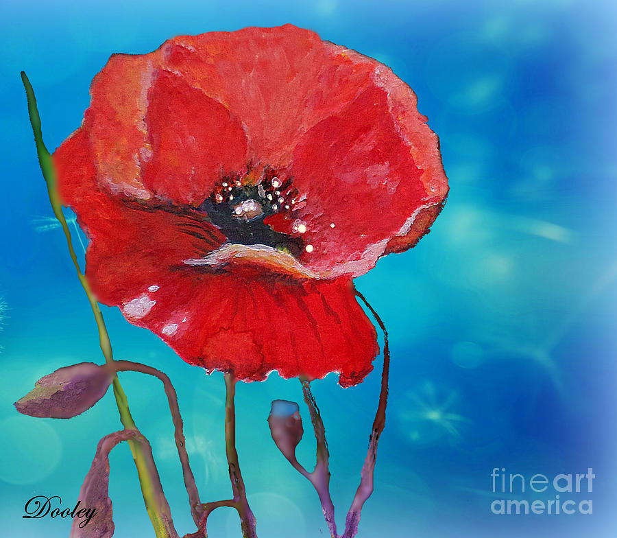 Un Seul Coquelicot Painting by Fine Art By Edie