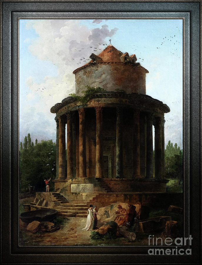 Un Temple Circulaire Jadis Dedie by Hubert Robert Classical Art Old Masters Reproduction Painting by Xzendor7 Un Temple Circulaire Jadis Dedie by Hubert Robert Classical Art Old Masters Reproduction Painting by Xzendor7