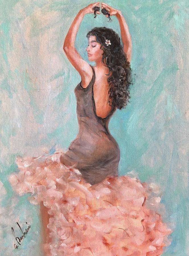 Una  Bella Dama Painting by Anne Barberi