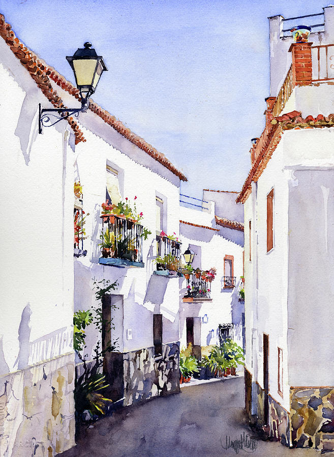 Una Calle En Laujar Painting by Margaret Merry