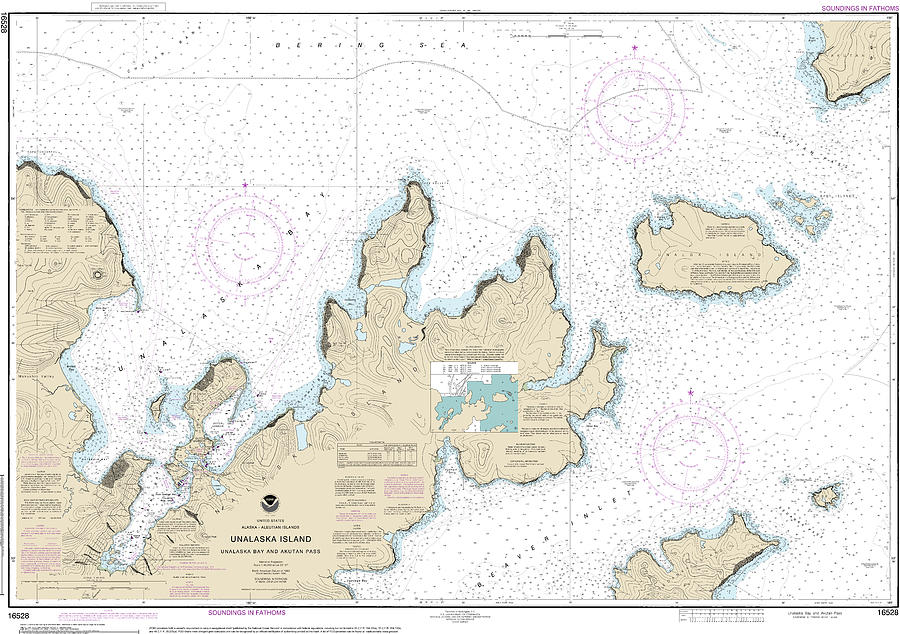 Unalaska Island Unalaska Bay And Akutan Pass Nautical Chart 16528 Digital Art By John Gernatt