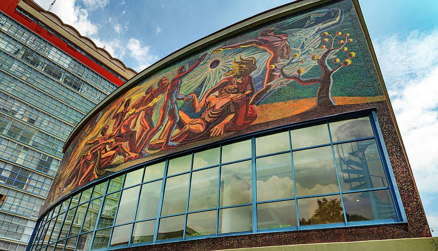 UNAM University in Mexico City Modern Curved Building with Mural Photograph by Matthew Bamberg