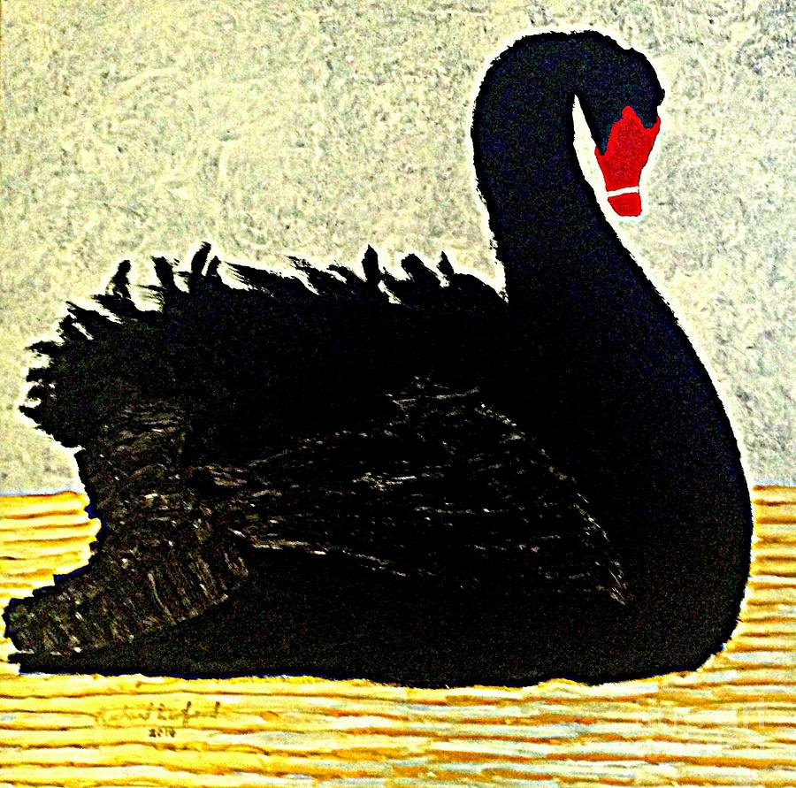Unanticipated Black Swan Painting by Richard W Linford