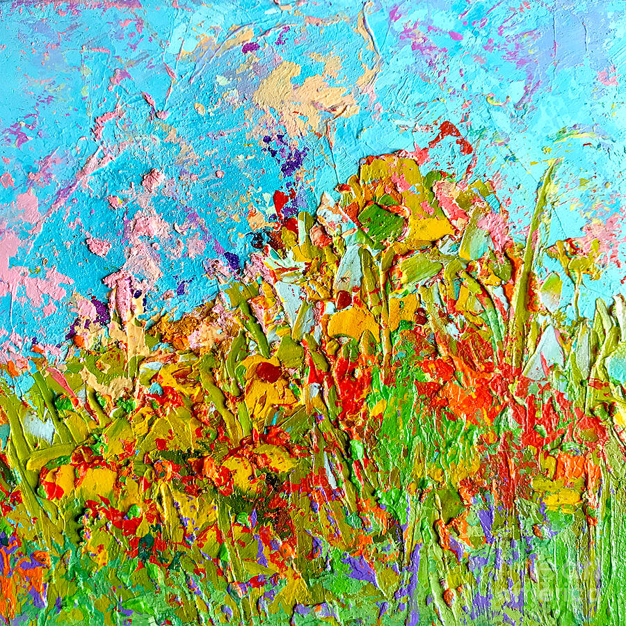 Unbound - Colorful Impressionistic Wildflower Field Painting by Patricia Awapara