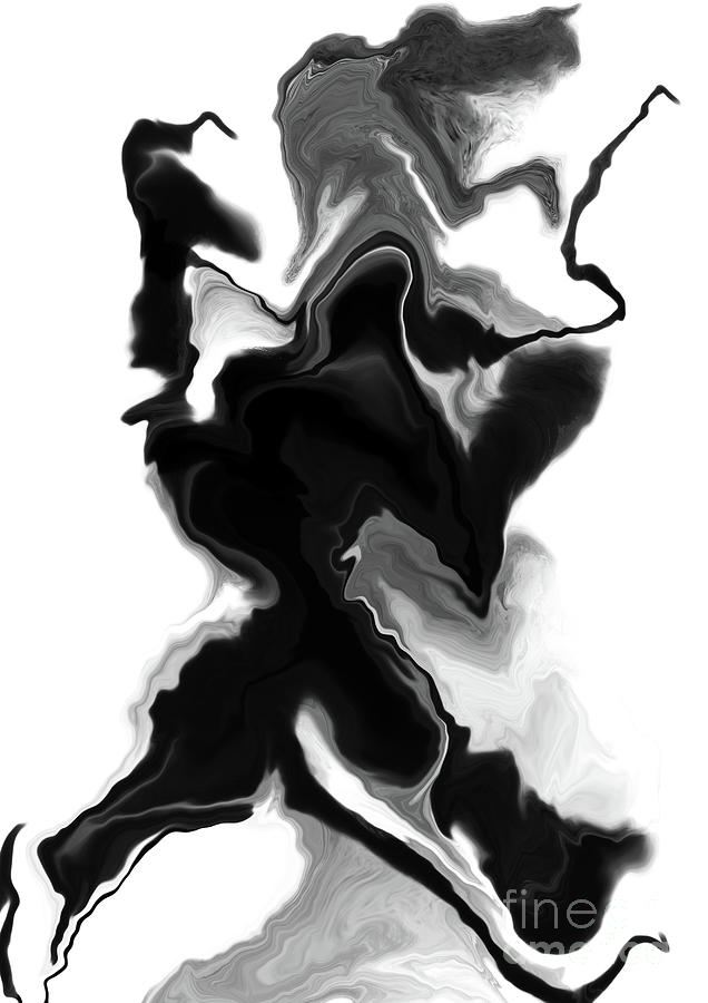 Black And White Digital Art - Unbound  by D Justin Johns