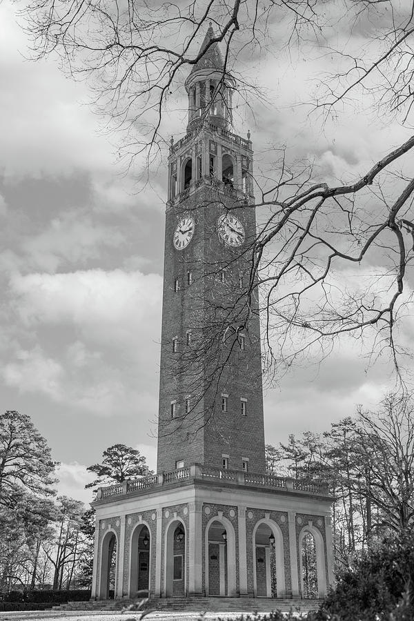 UNC Bell Tower Black and White  Photograph by John McGraw