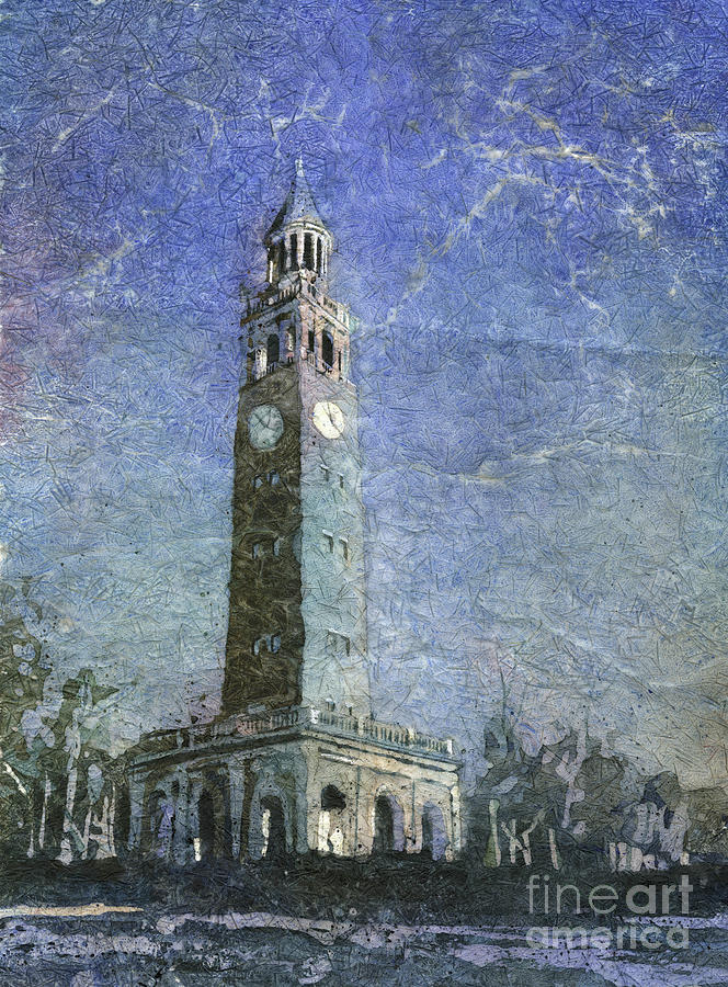 Reproductions Painting - UNC Belltower- Chapel Hill, NC by Ryan Fox