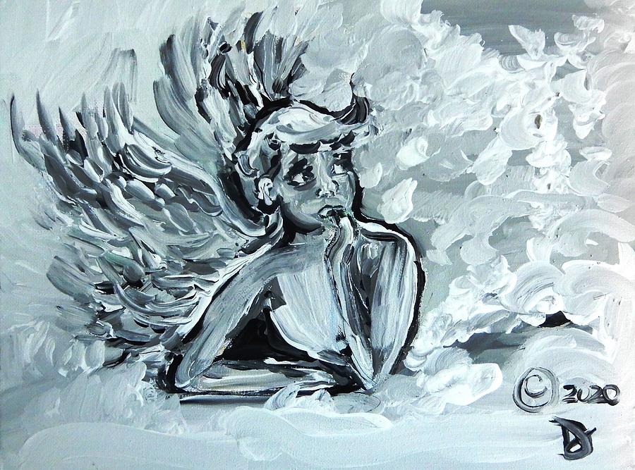 Pop Painting - Uncertain Angel by Debora Lewis