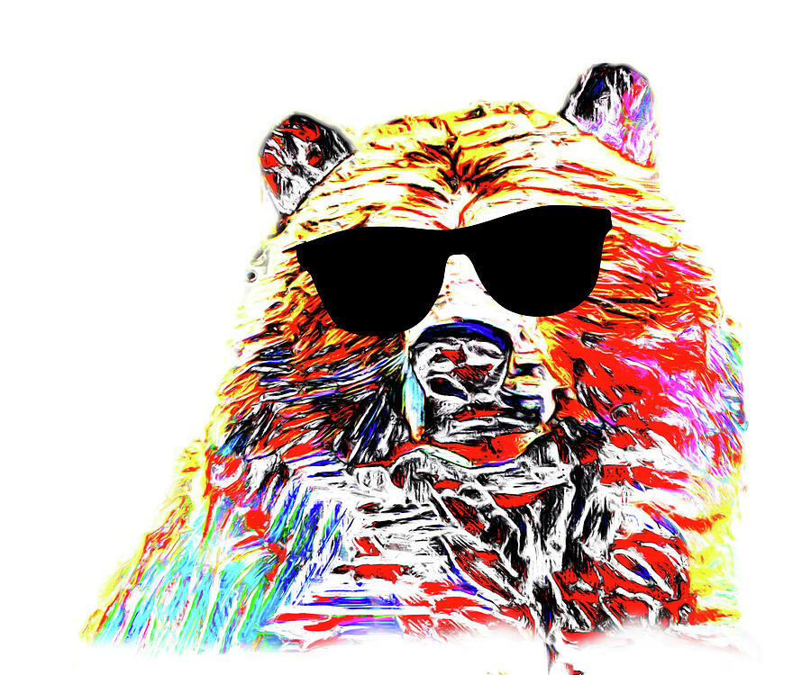 Uncle Bear is wearing sunglasses Digital Art by Chris Bee