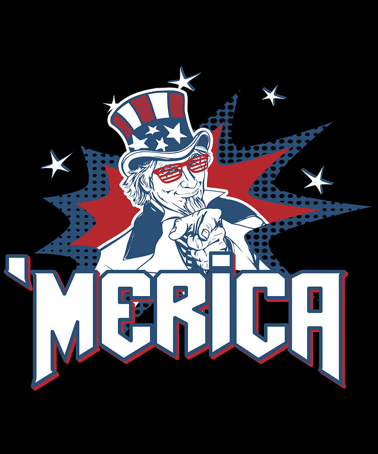 Uncle Sam Merica 4th of July Digital Art by Flippin Sweet Gear