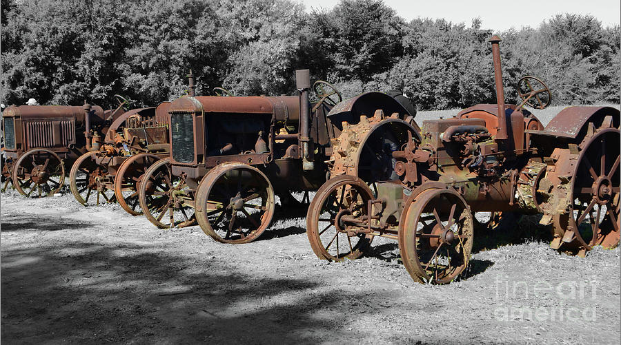 Uncle Vics Rusty Tractors Photograph by Ron Long
