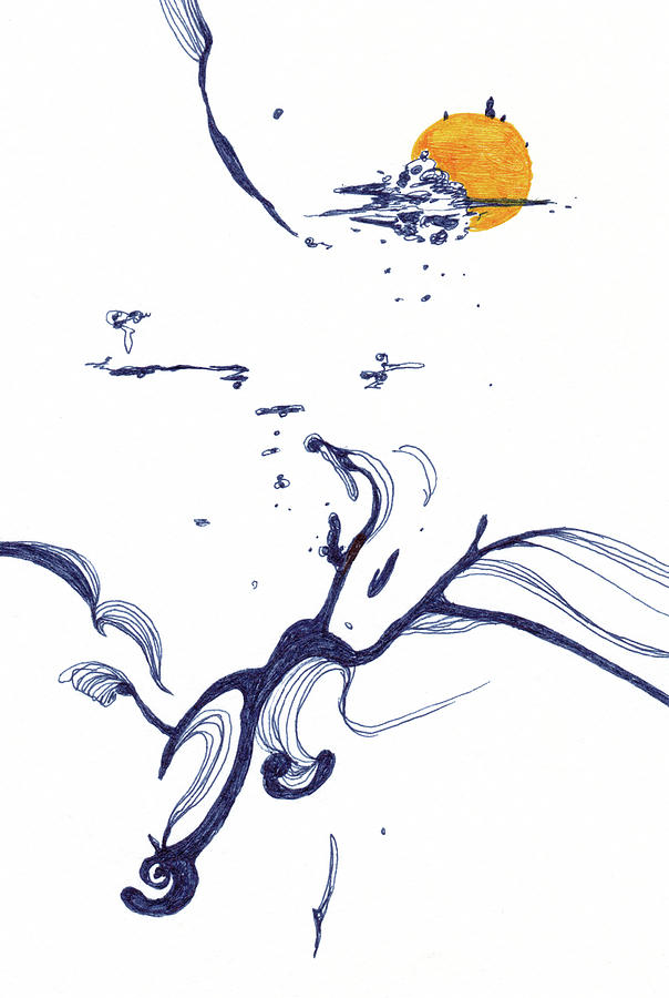 Moon Drawing - Under a Full Moon - #SS20DW004 by Satomi Sugimoto Moon Drawing - Under a Full Moon - #SS20DW004 by Satomi Sugimoto