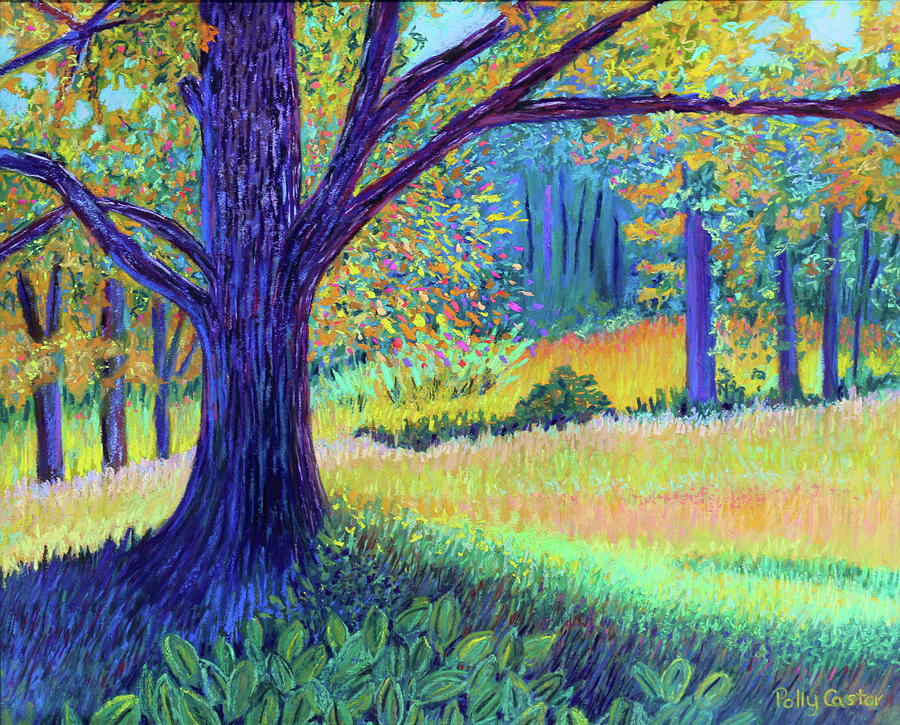 Under a Tree on Umpawaug Painting by Polly Castor