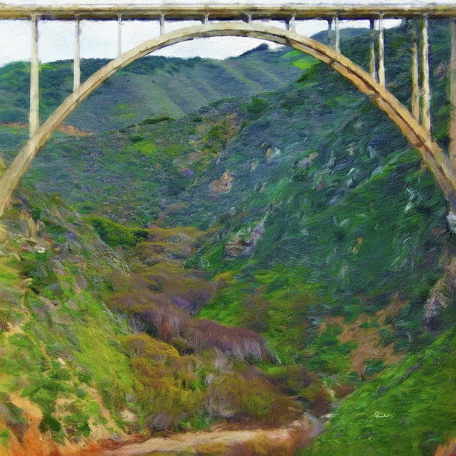 Under Bixby Creek Bridge Digital Art by Russ Harris