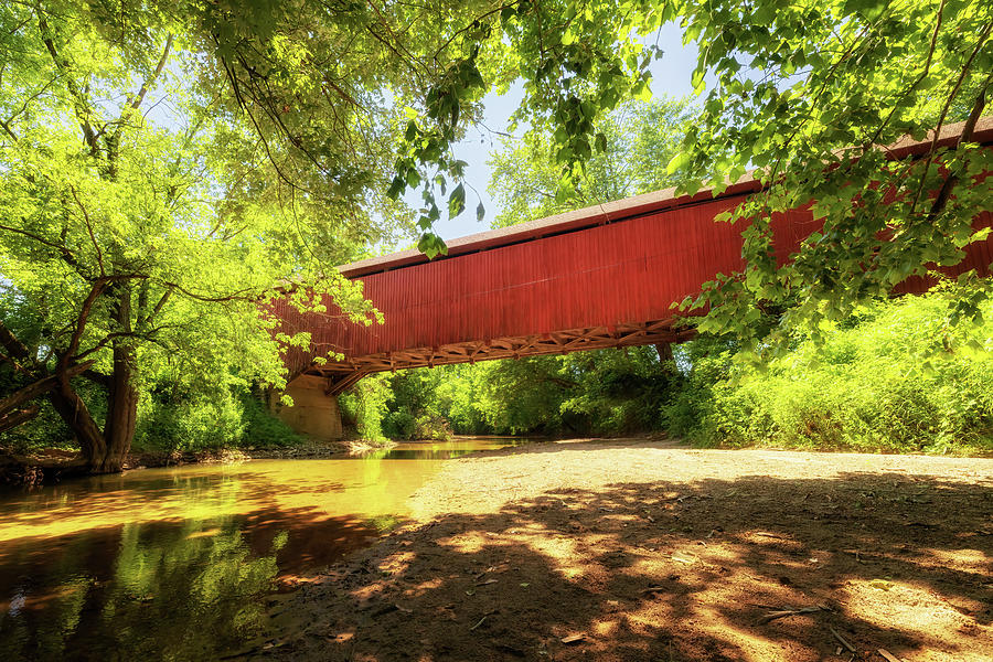 Under Nevins Covered Bridge - Parke County, Indiana Photograph by Susan Rissi Tregoning