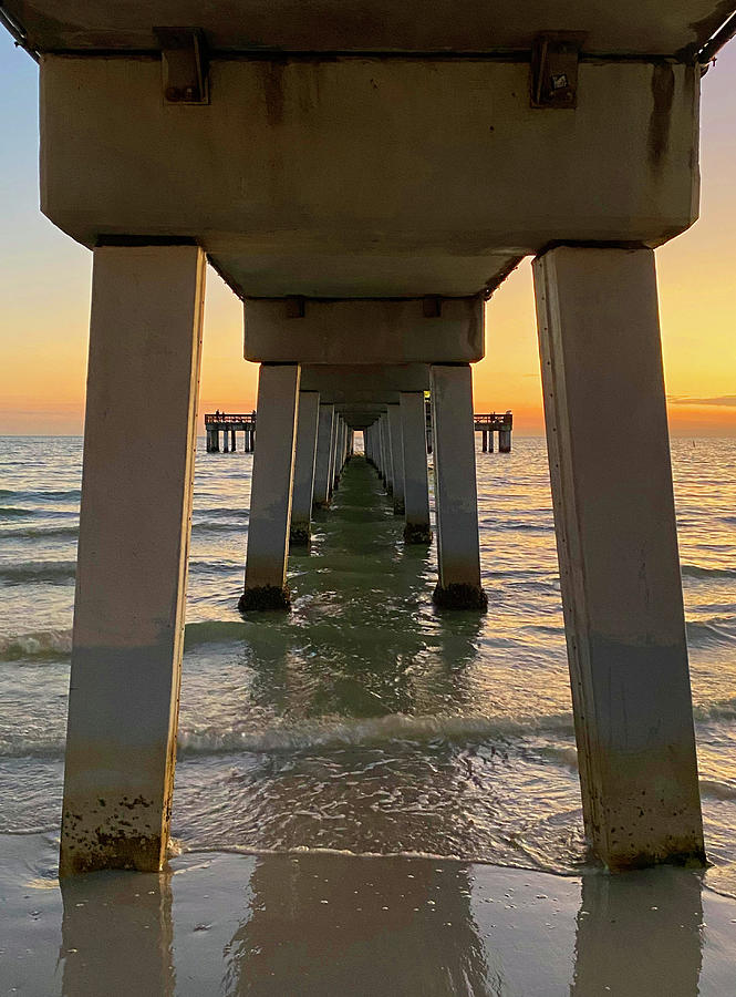Under Old Fishermans Pier in Ft. Myers Beach Photograph by David T Wilkinson