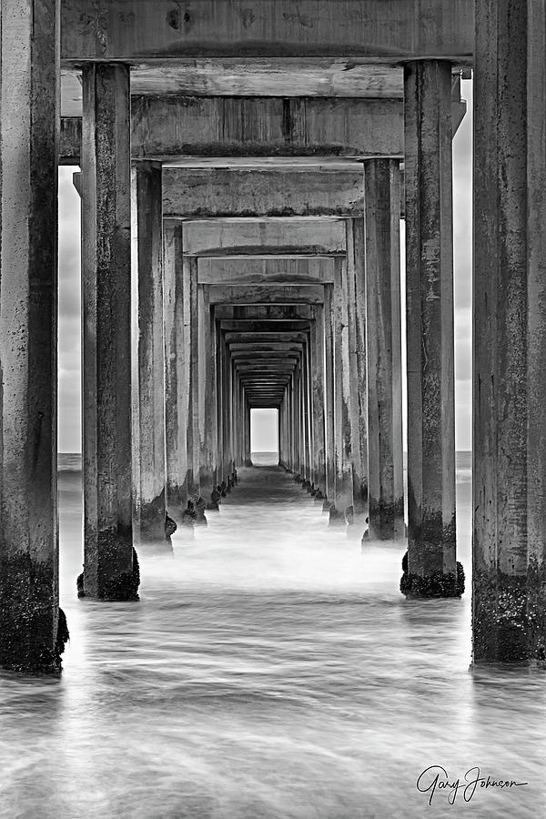 Under Scripps Pier Photograph by Gary Johnson