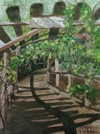 Under the Arbor Painting by Cheryl Wallace