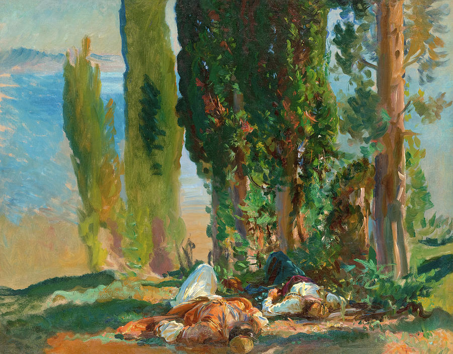 Under the Cypress Trees at Corfu Painting by John Singer Sargent Pixels