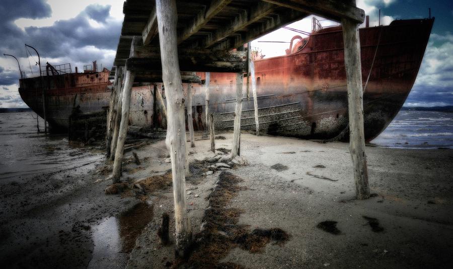 Under the Dock--Dark Interpretation Photograph by John Meader
