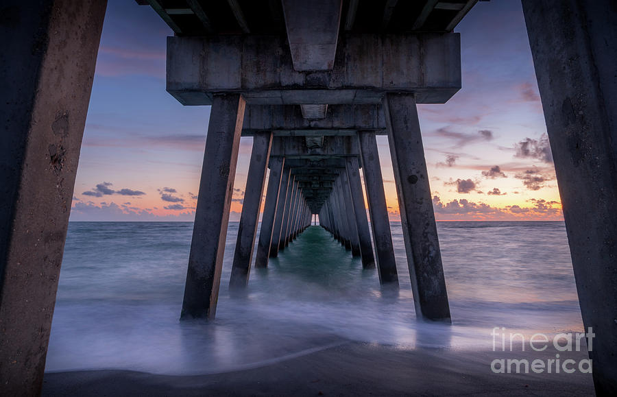 Under the Fishing Pier in Venice, Florida Photograph by Liesl Walsh