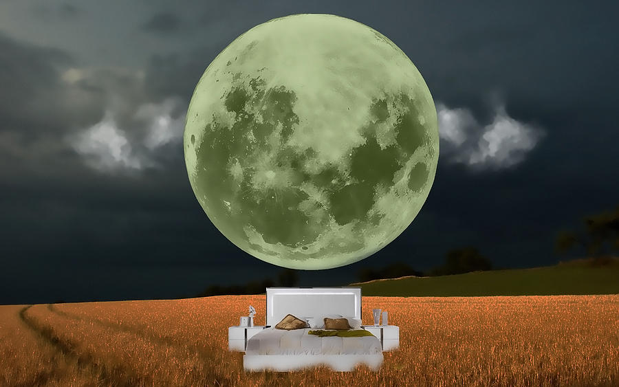 Under The Green Moon Mixed Media by Marvin Blaine