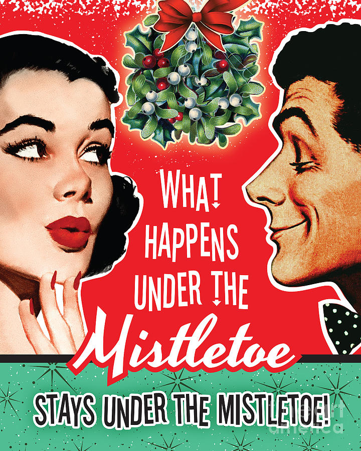 Under The Mistletoe Holiday Wall Art Digital Art by Diane Dempsey