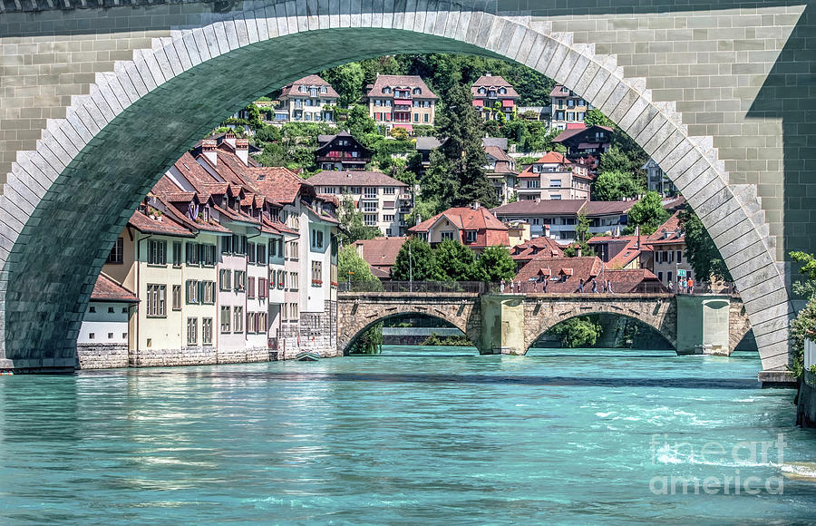 Architecture Photograph - under the Nydegg bridge in Bern by Michelle Meenawong