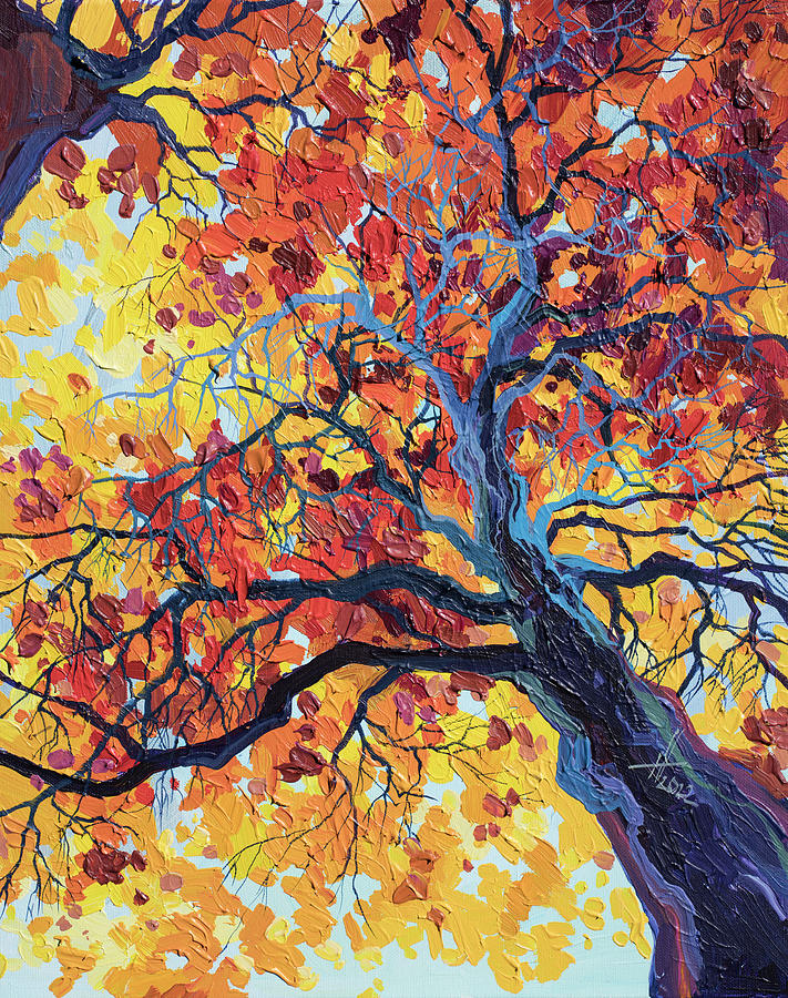 Under the oak in autumn Painting by Anastasia Trusova - Fine Art America