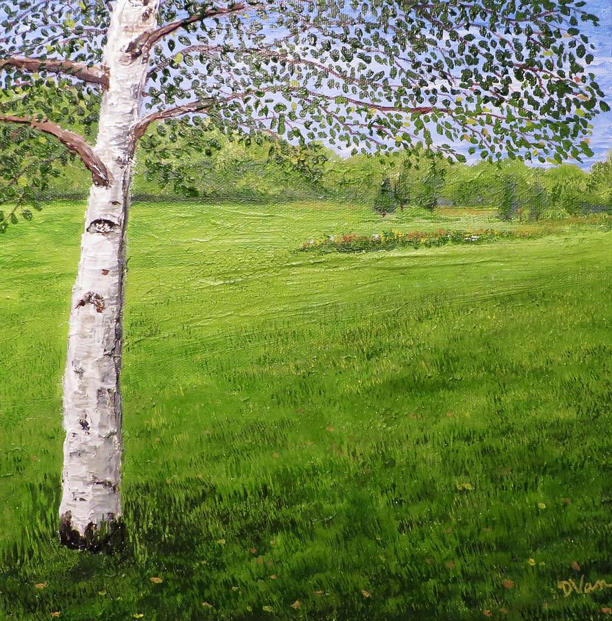 Under the Old Birch Tree Painting by Denise Van Deroef