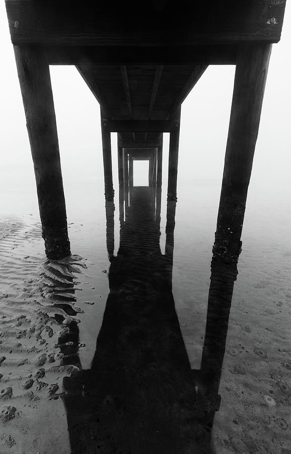Under The Old Pier In Black And White Florida Photograph by Jordan Hill