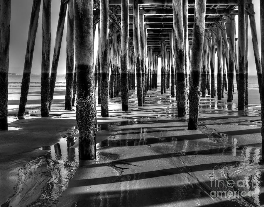 Under the Pier in Monochrome Photograph by Steve Brown