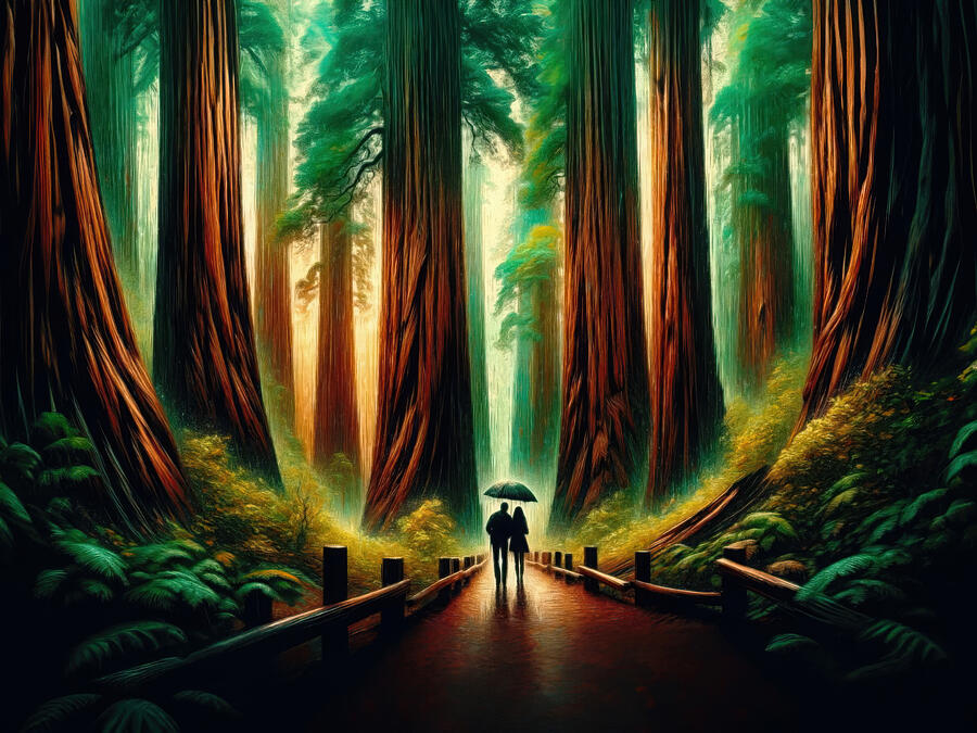 Under the Redwood Canopy Digital Art by Bill And Linda Tiepelman