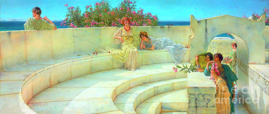 Under the roof of blue ionian weather Painting by Lawrence Alma-Tadema