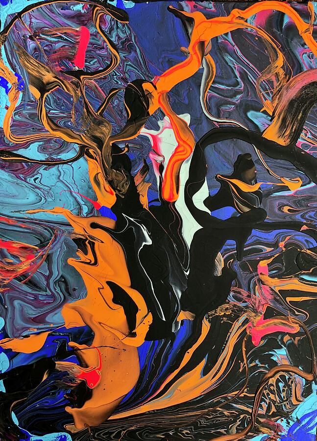 Under The Sea - A Modern Art Fish Tale Painting by Evjenia Psarris Under The Sea - A Modern Art Fish Tale Painting by Evjenia Psarris