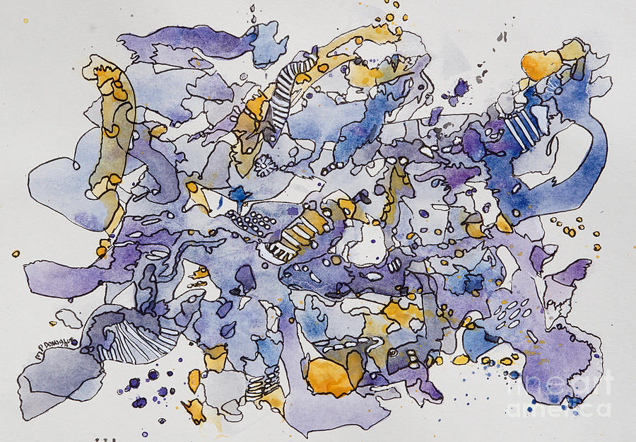 Under the Sea -Lavender Abstract  Painting by Patty Donoghue