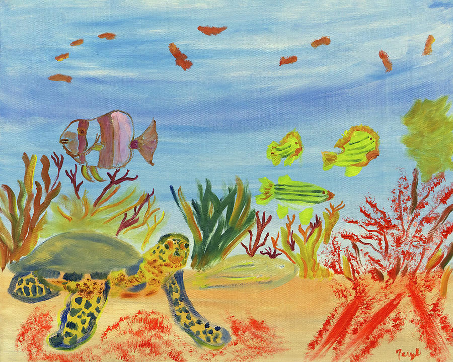 Fish Painting - Under The Sea by Meryl Goudey