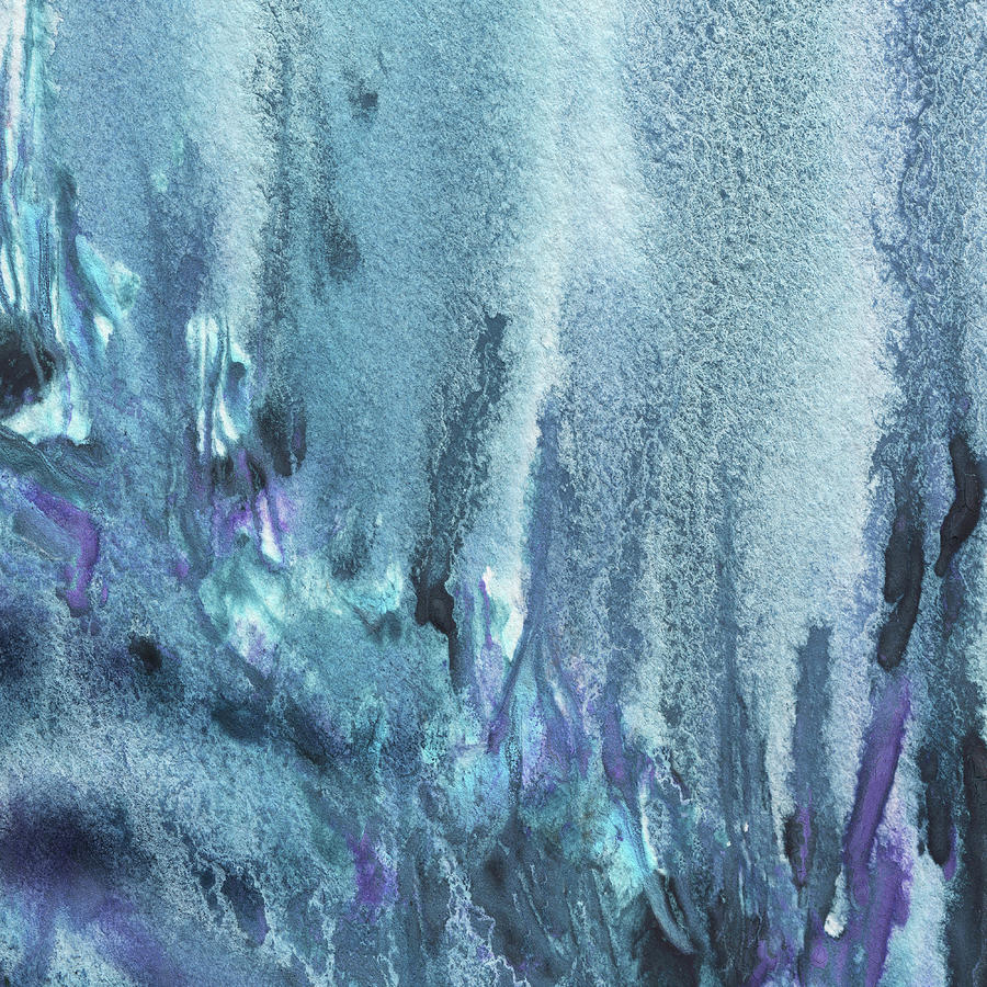 Under The Sea Mystery Blue And Purple Watercolor Painting