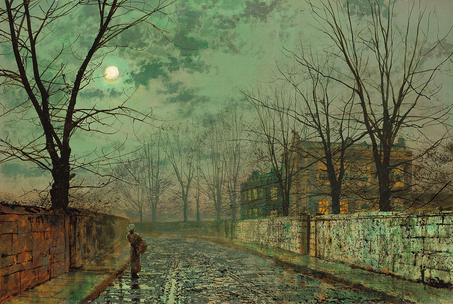 Under the Silvery Moonbeams Painting by John Atkinson Grimshaw