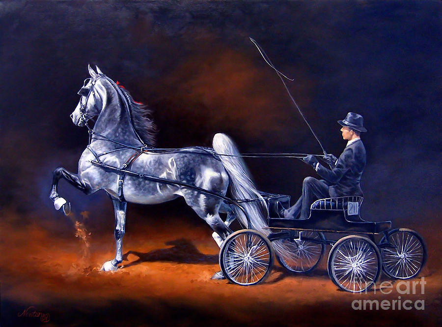 Horse Painting - Under the Spotlight by Jeanne Newton Schoborg