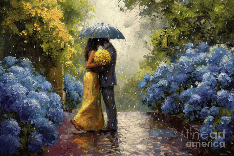 Under The Umbrella Painting by Tina LeCour