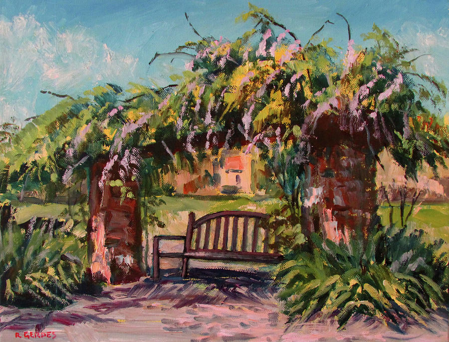 Under the Wisteria Arbor Painting by Robert Gerdes - Fine Art America