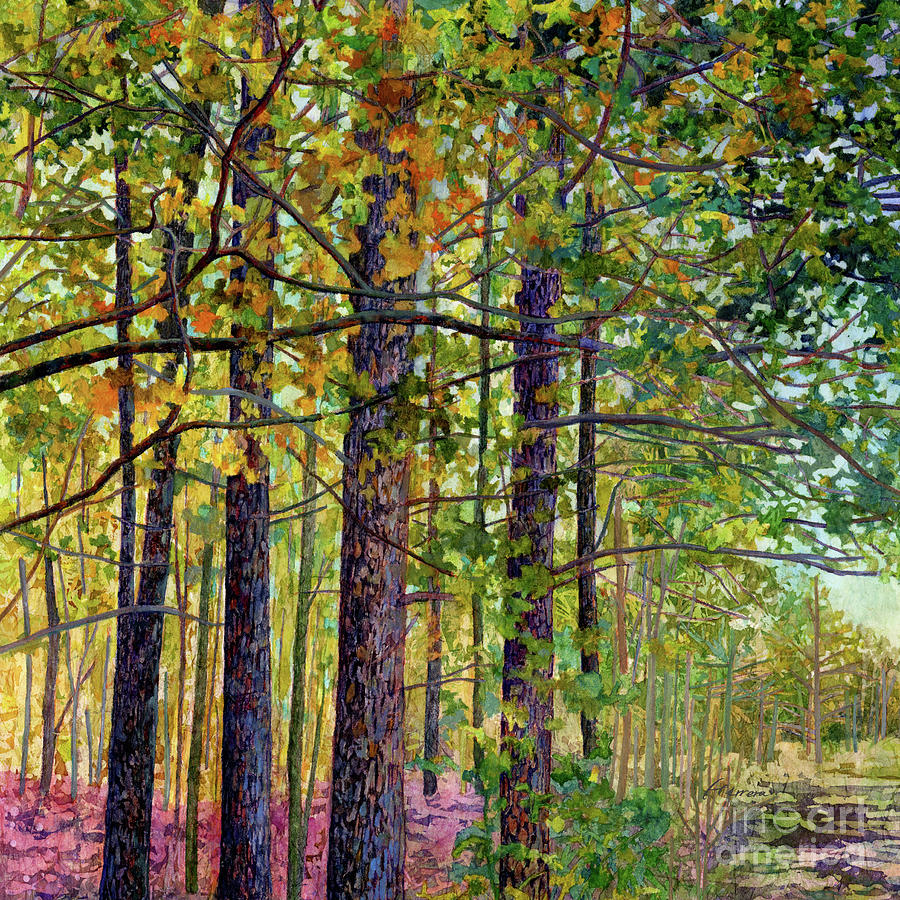 Under Tree Canopy - Tall Trees Painting